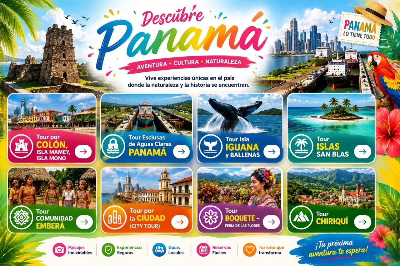 Cartel Descubre Panamá con todos los tours